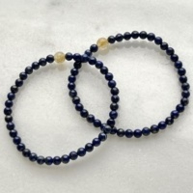 【エマオリジナル】ルチルクォーツ×ラピスラズリ　ブレスレット　6485