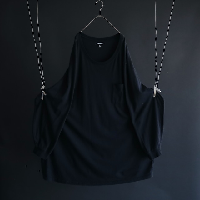 " KING SIZE " super over silhouette black cotton long sleeve Tee