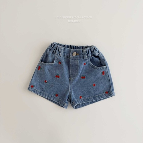 [予約][送料無料]≪MELIKEY≫Mini Cherry Denim Shorts 39