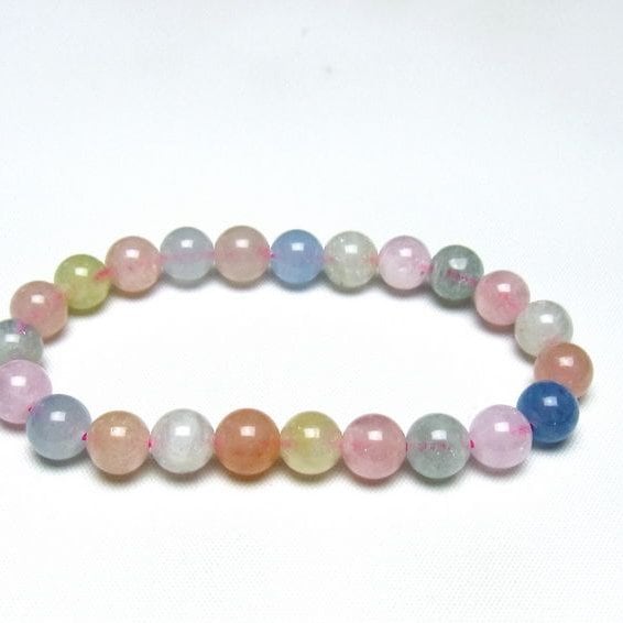 ミックスカラーベリル ブレスレット 8mm 一点物 メール便可 [M便 1/10] 111-48853