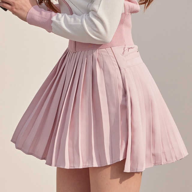 Unbalanced Slit Band Skirt（Pink）