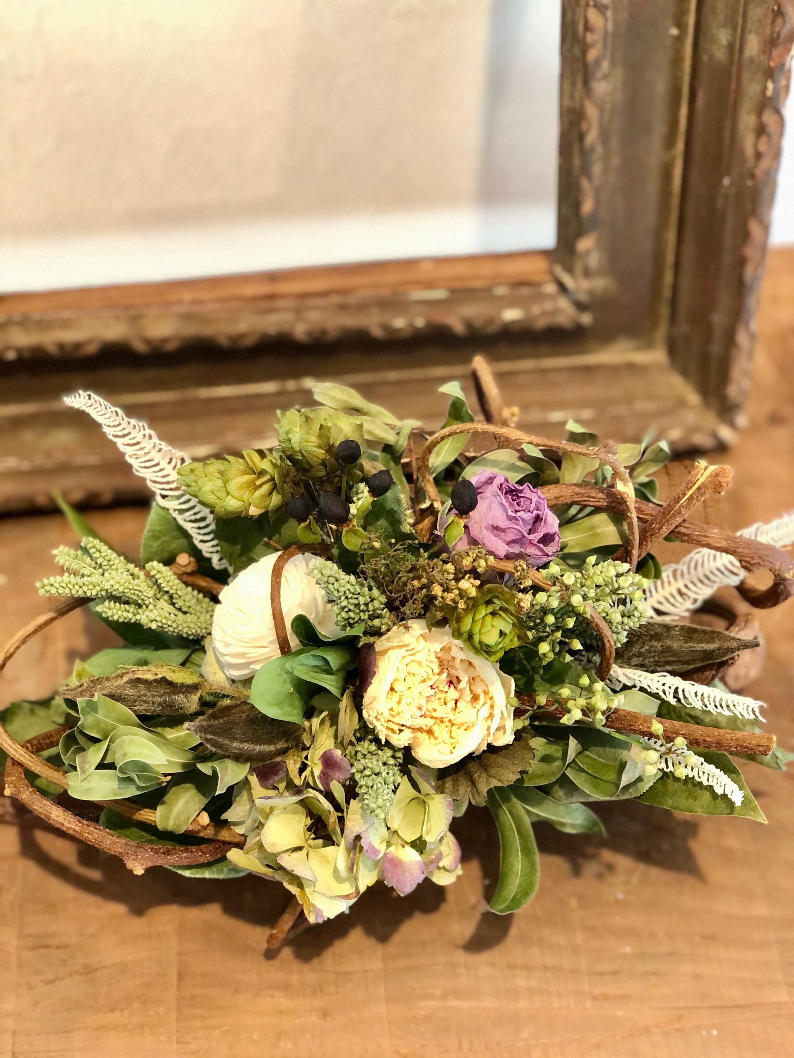 DF-116 キウイヅルアレンジメント（白）・ドライフラワー】 | ドライ