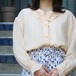 RETRO VINTAGE BIJOUR BUTTON DESIGN COLLAR BLOUSE/レトロ古着ビジューボタンデザイン襟ブラウス