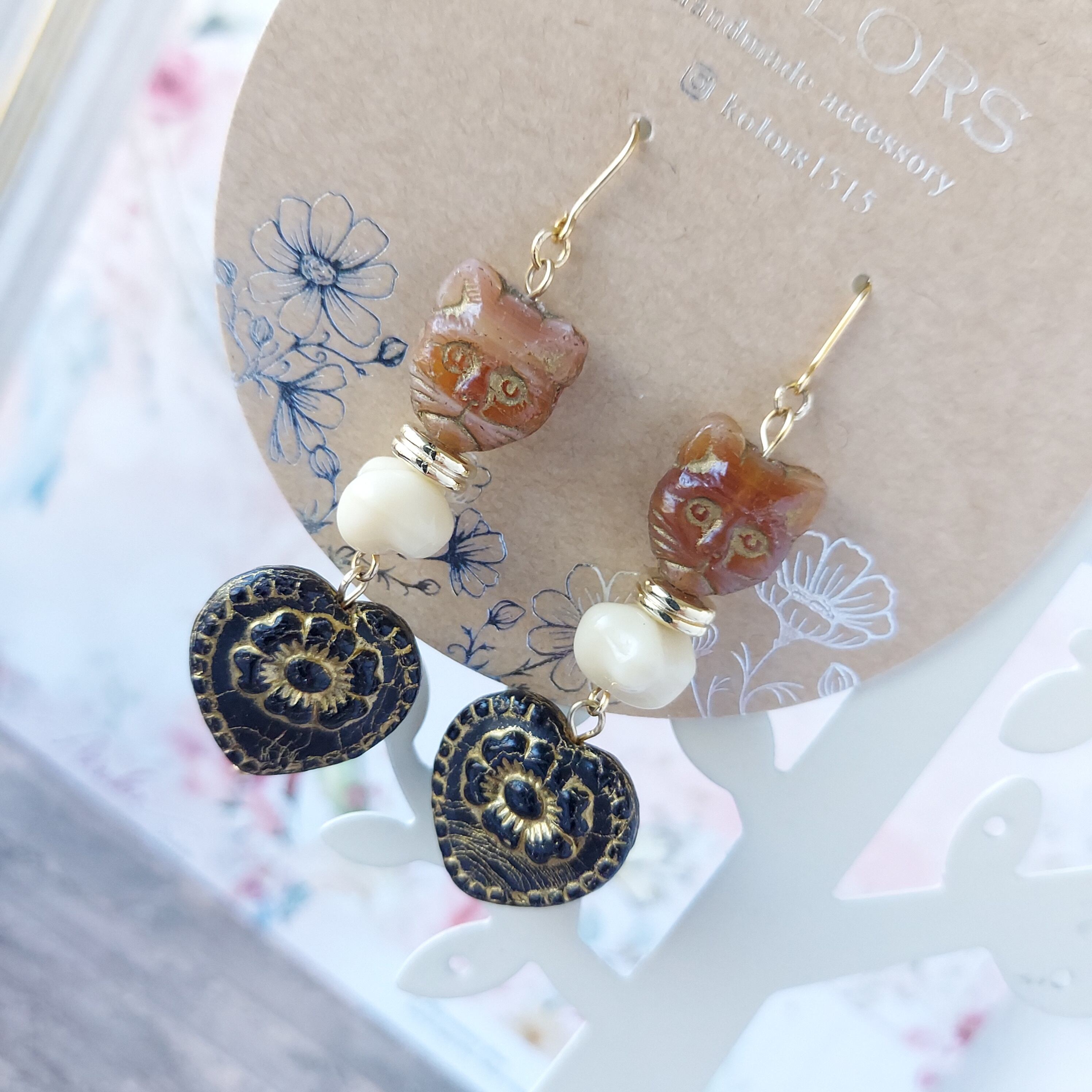 1043♡パワーストーン♡ハンドメイドピアス【金具変更可】 青かっ