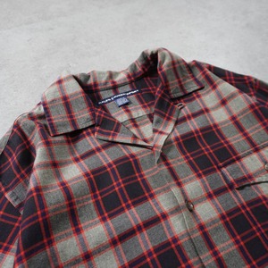 90s RalphLaurenSport Cotton-wool blend open-collar shirt M相当 古着