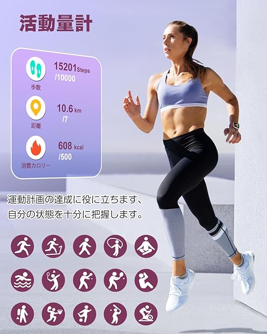 RUIMEN スマートウォッチ iPhone アンドロイド対応 通話機能付き Smart