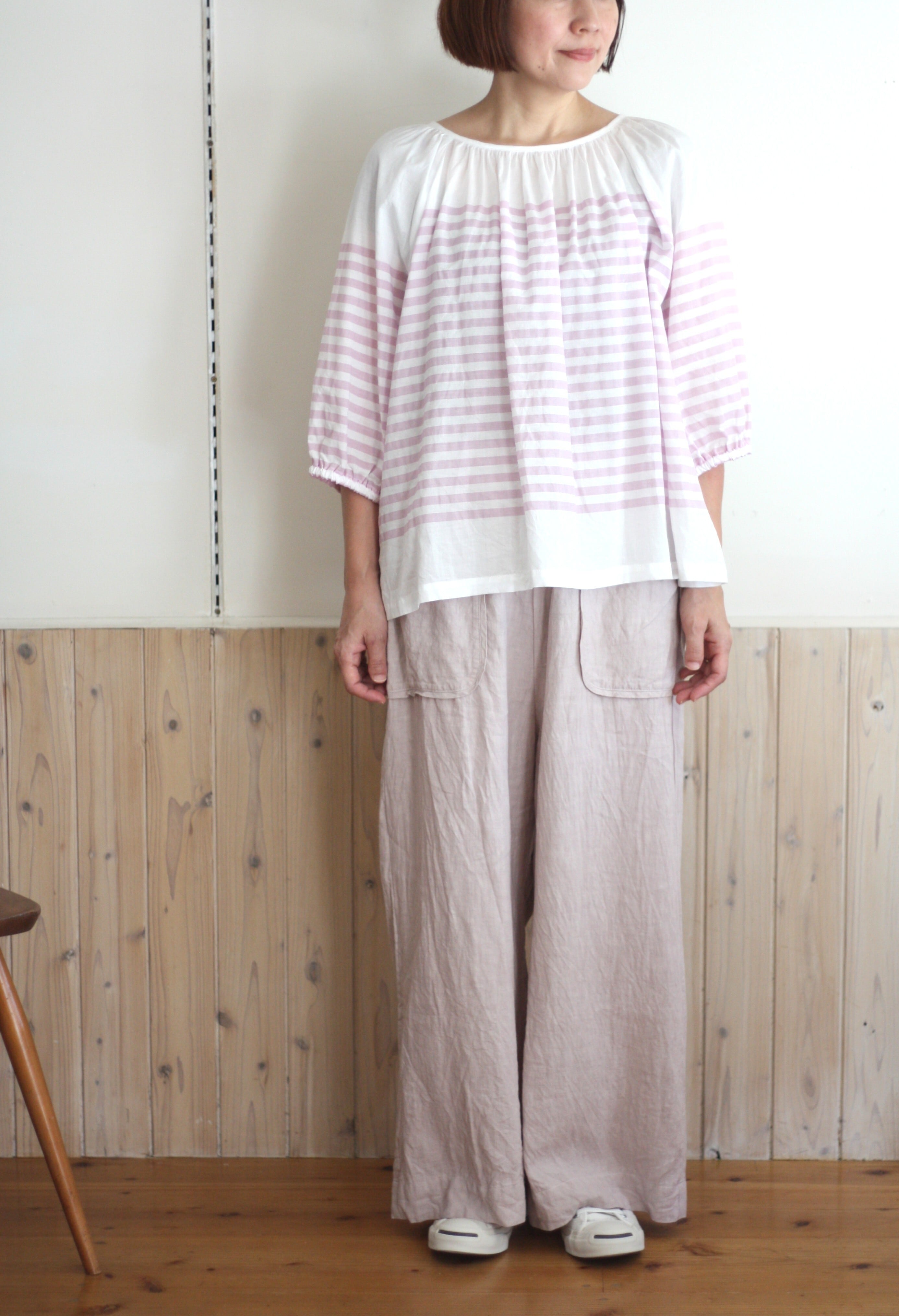 Le pivot ルピボット バックサテンベイカーラフパンツ ベージュ | tous