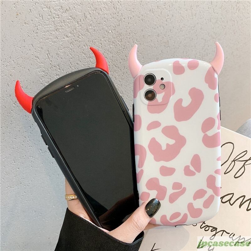 ハロウィン iPhoneケース・スマホケース 牛の角 かわいい 全2色