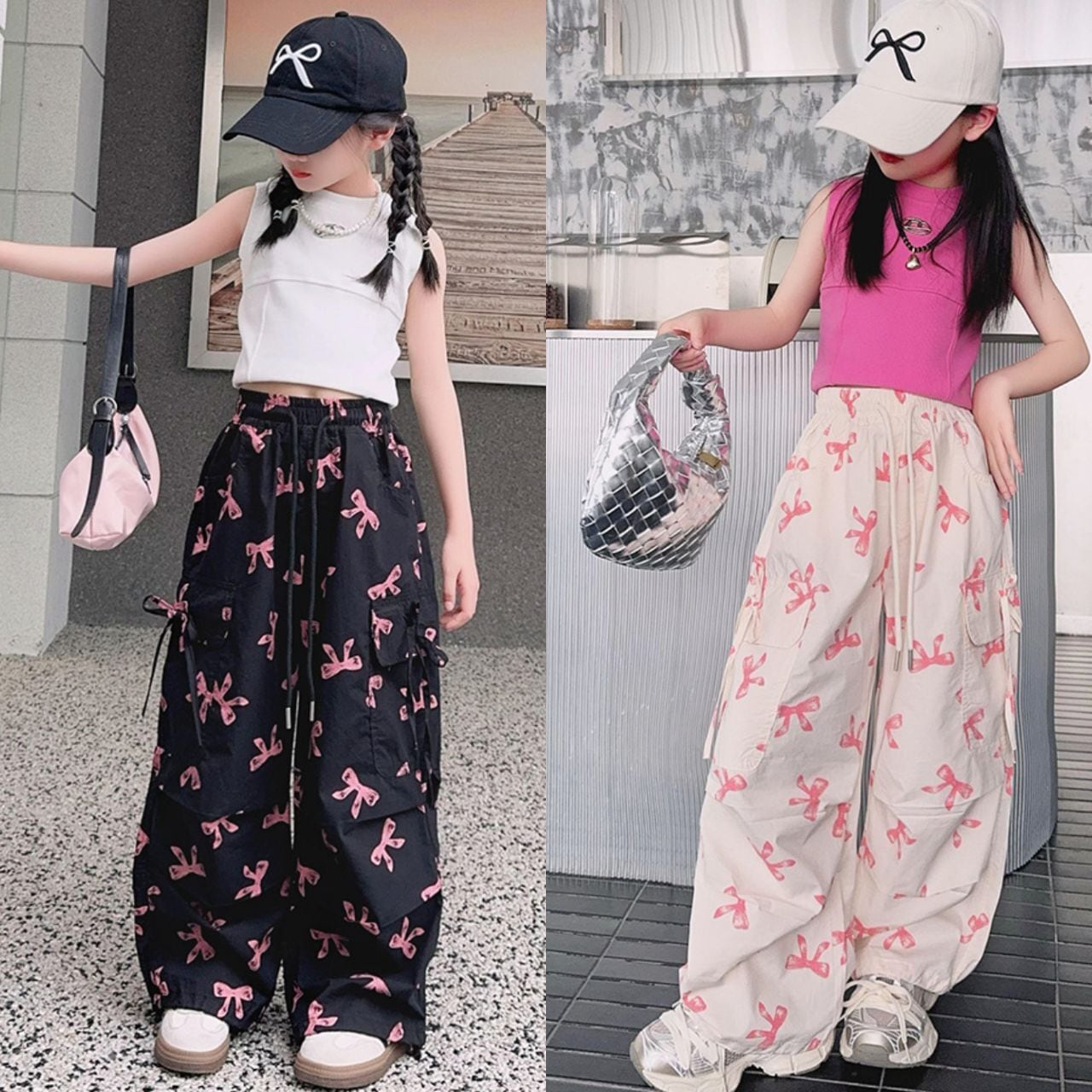 ウエアズボン ピンク 黒リボン レディース da8a1ad4b3ca2ae02f4c89bd294ab6