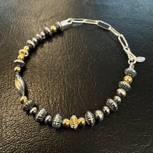 ブライト（Bright）ブレスレット（Wave Silver Gold Combination) 17〜22cm