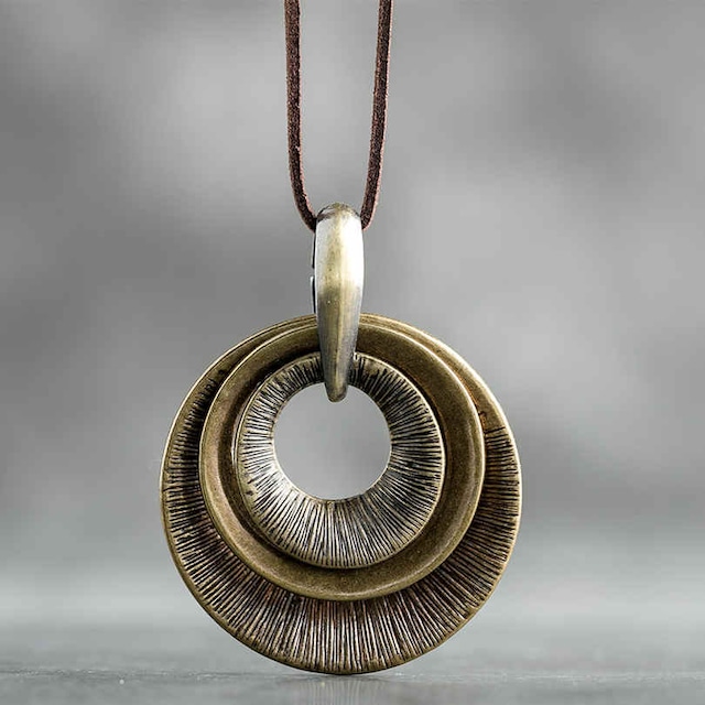 Zinc Alloy Circle Pendant Necklace / ジンク アロイ サークル ペンダント ネックレス