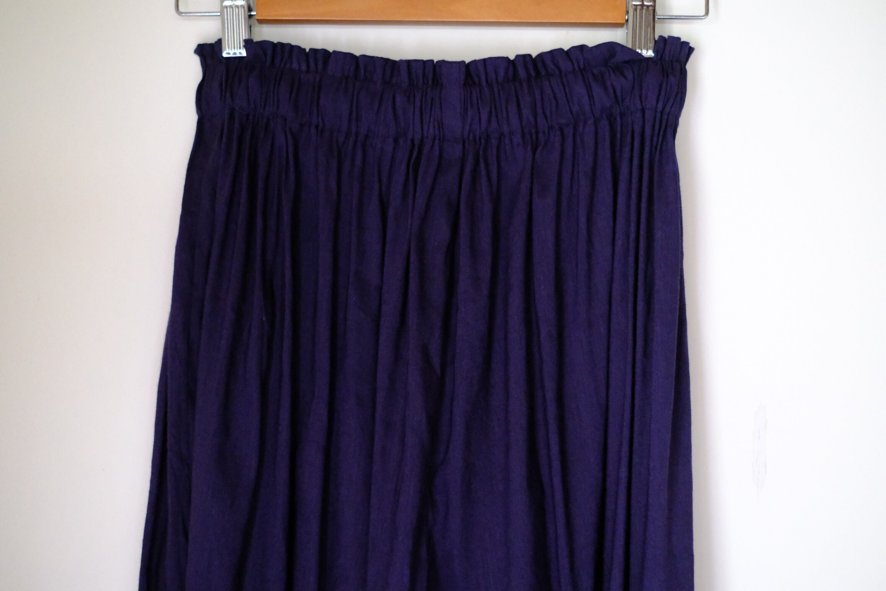 ギャザーパンツ(リネン／ネイビー)