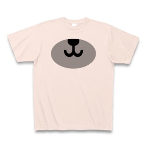 MR.HUGE BIG BEAR NOSE PRINTED Tシャツ　ライトピンク×グレー