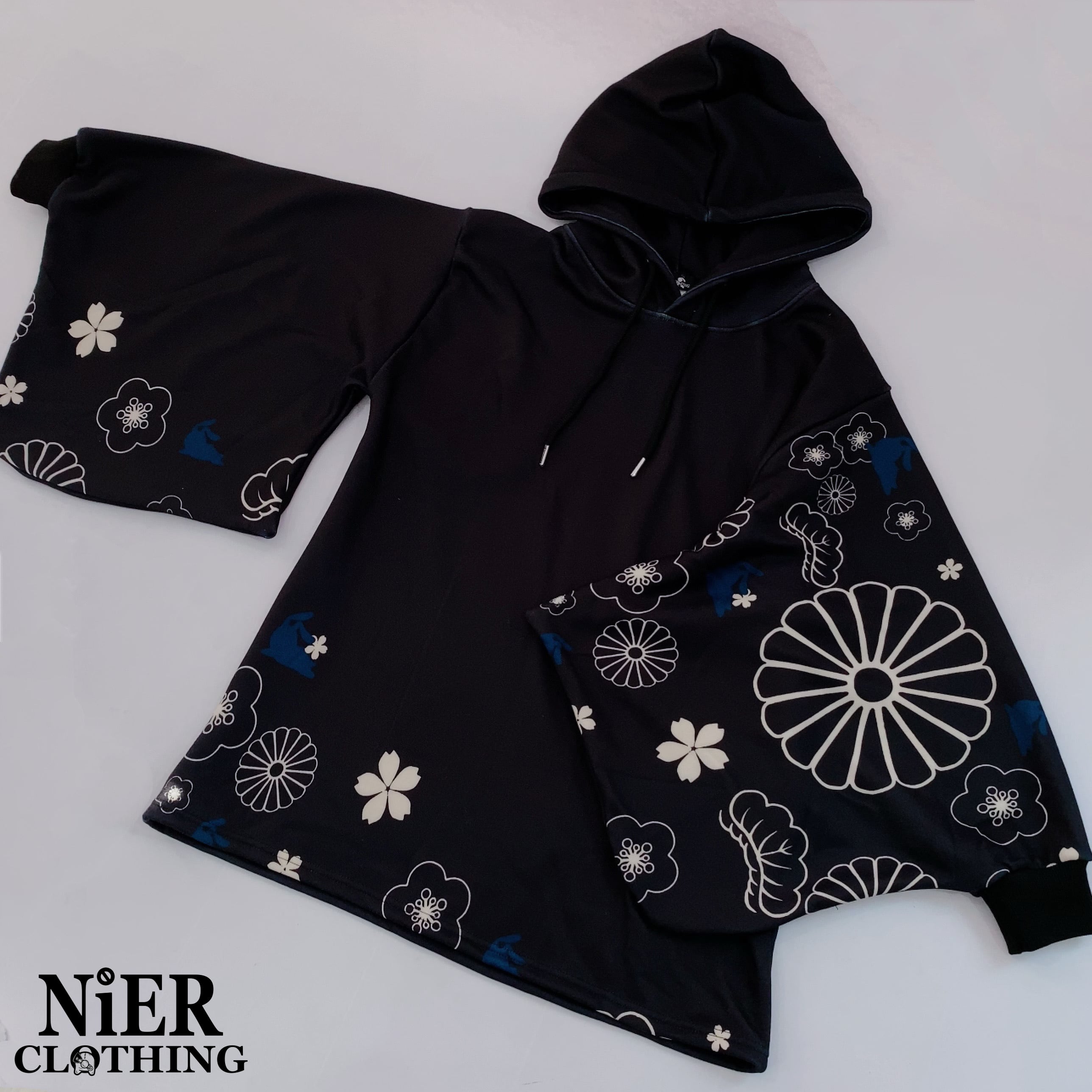 NieR CLOTHING 着物 振袖 クロスチャーム ジップパーカー アウター-