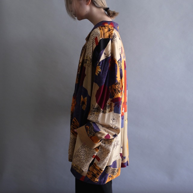 flower art pattern over size 1b easy tailored jacket