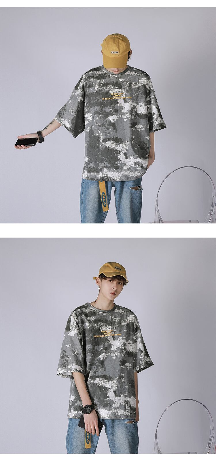 全2色 Tシャツ 迷彩 カットソー カジュアル シンプル おしゃれ