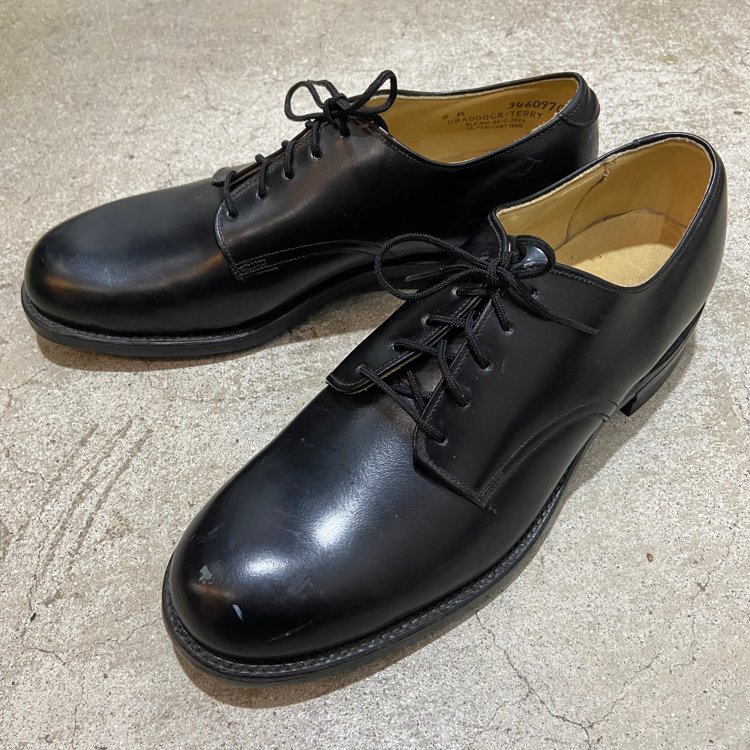送料無料』80s US NAVY サービスシューズ レザーソール US5 ビンテージ 