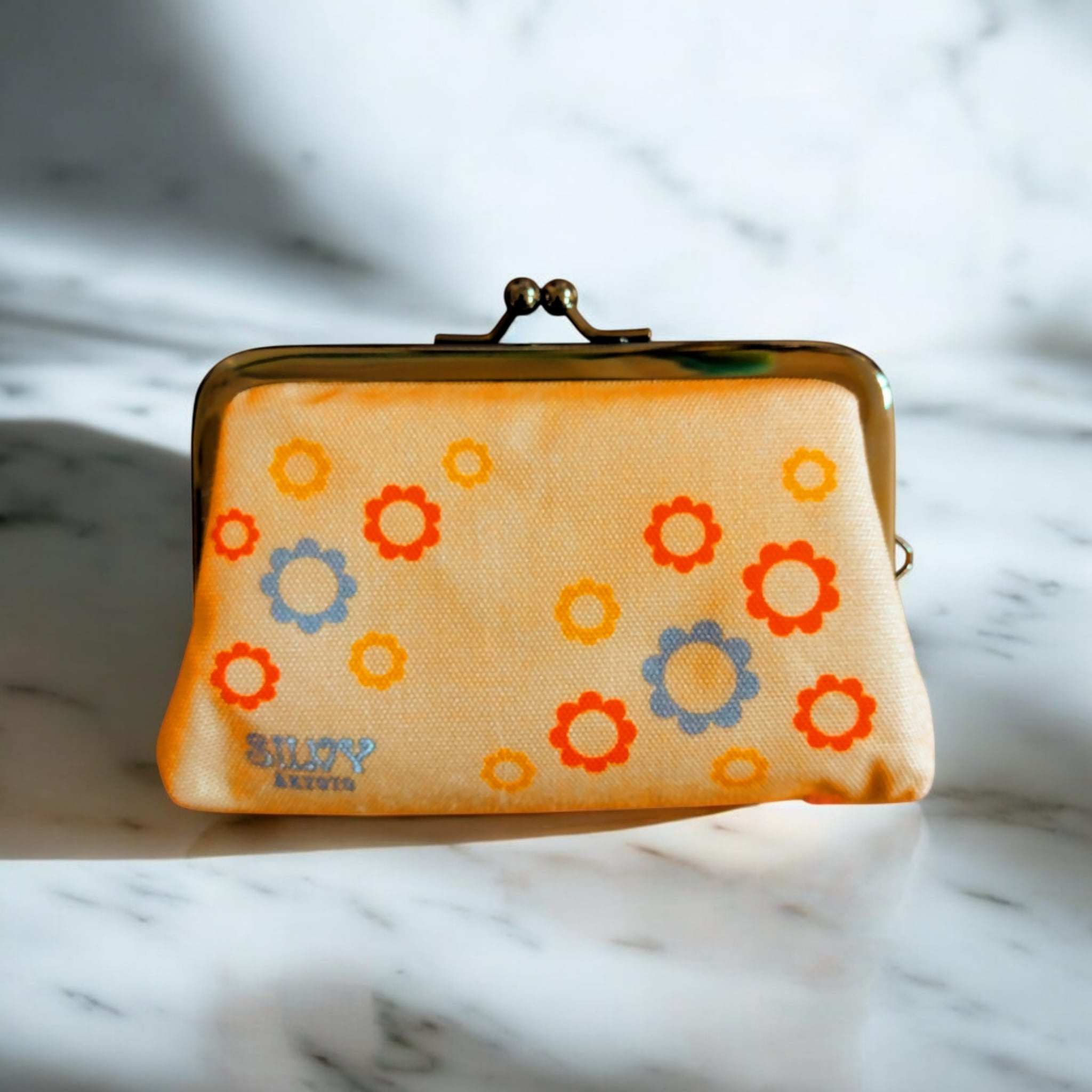 小銭も沢山入る がま口カードケース(名刺入れ)ゴールデンイエロー