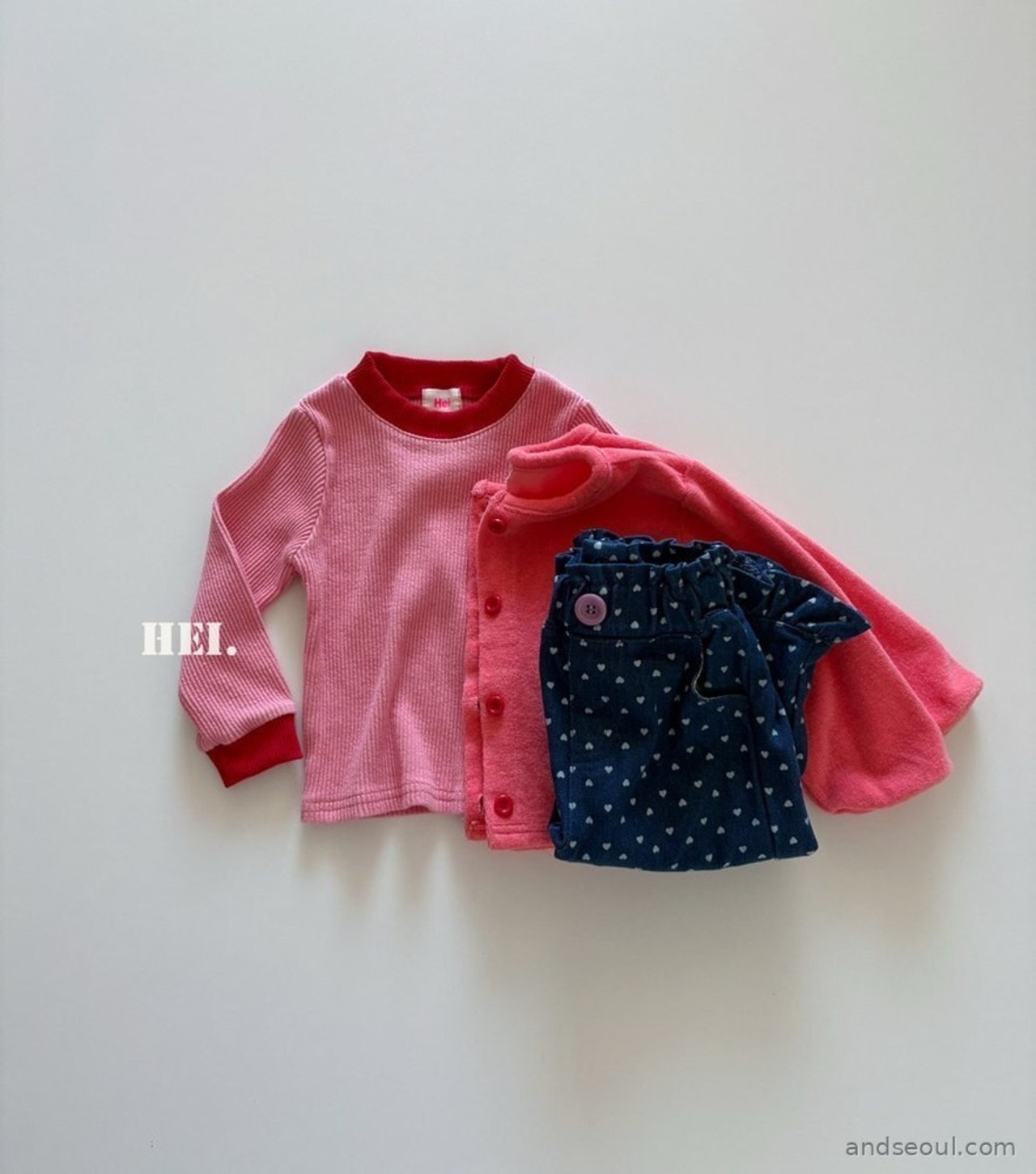 韓国子供服 / 26Autumn / 〖取寄〗Hei / フリルデニム / キッズ服 / カラフル服 / 秋服 *XS~XL*