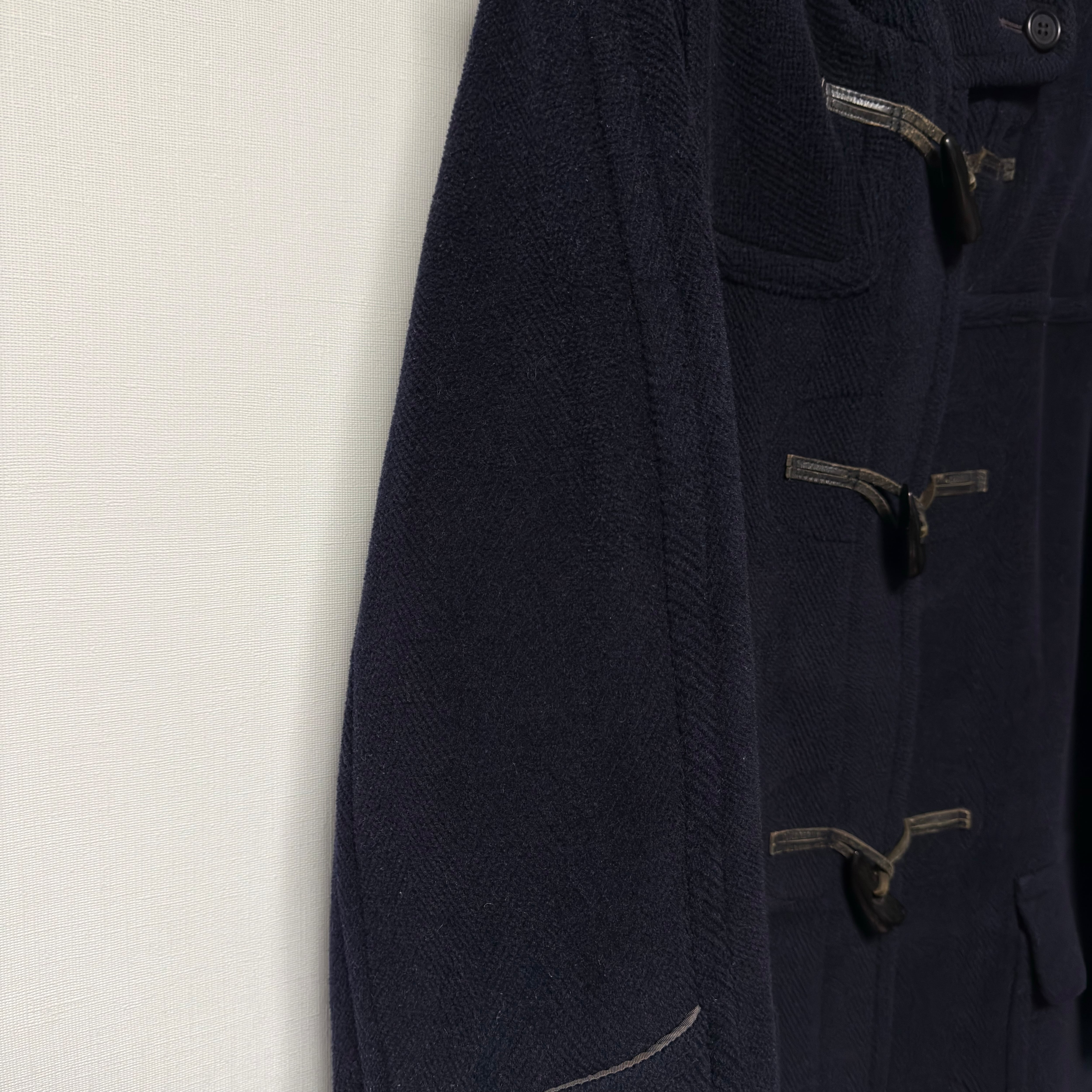 OLD ENGLAND 80-90s イギリス製 ヘリンボーン ウール ダッフルコート