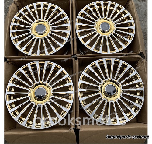 22インチ M スタイル マルチスポーク ゴールド ホイール Kia Carnival Genesis GV80 22x9 -BRN-11737