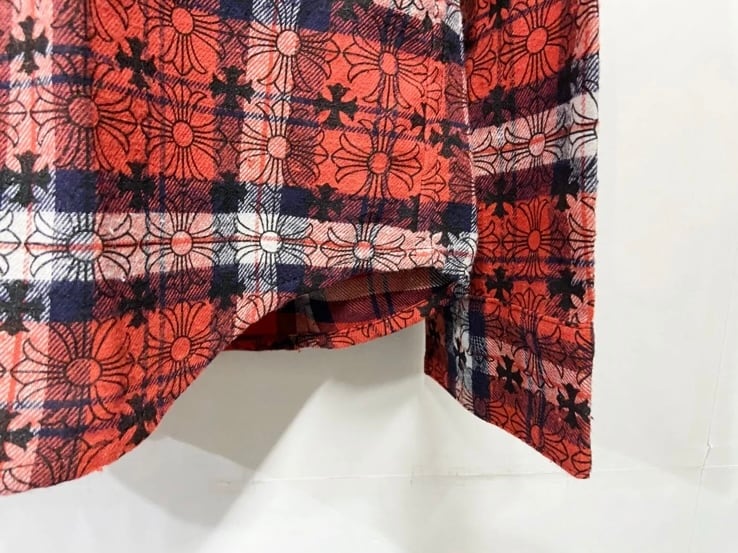 CHROME HEARTS クロムハーツ Loose end check shirts Red ルーズ CHROME HEARTS クロムハーツ Loose end check shirts Red ルーズ