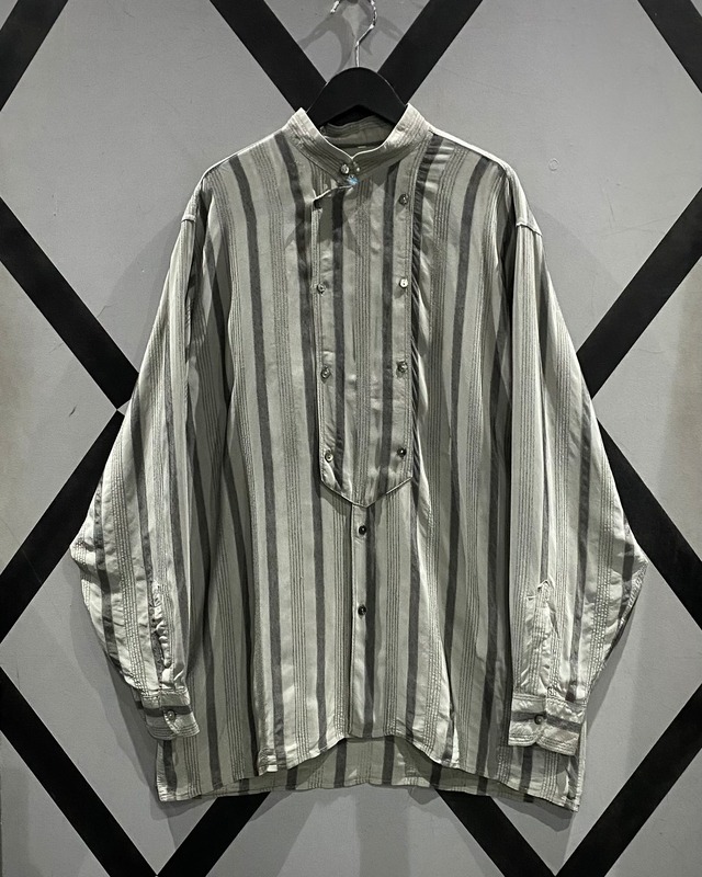 【X VINTAGE】Special Gimmick Stripe Pattern Vintage Loose L/S Shirt
