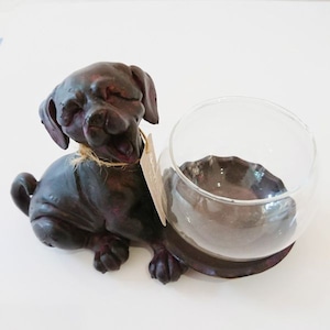 １。happy-house【正規輸入】犬 小物入れ 置物 インテリア グラス