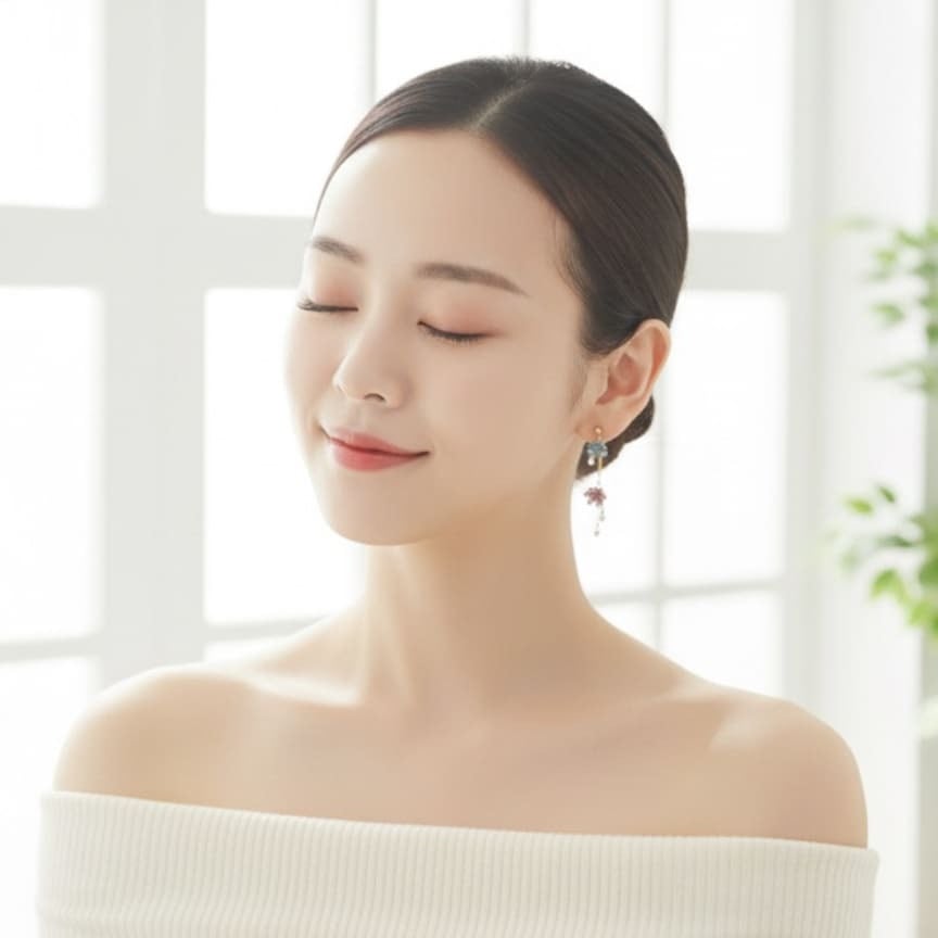 七段花ピアス（幻の紫陽花）