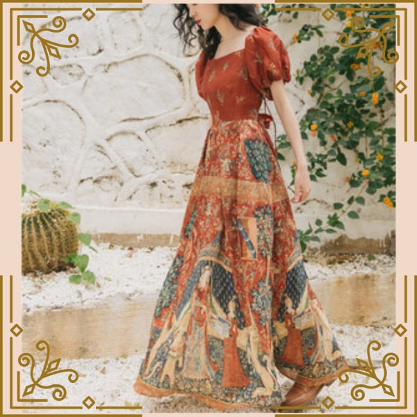 レンガブラウンのエキゾチックワンピース Trnd675 Re Tro レンガブラウンのエキゾチックワンピース Trnd675 Re Tro