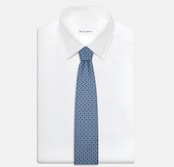 3-Fold Silk Tie, Floral Pattern, Grey - JA056337-9