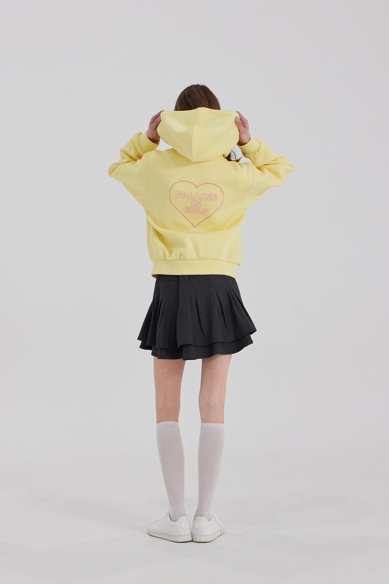 GOXO ゴーエックスオー メタルハート ツーレイヤー スカート チャコール