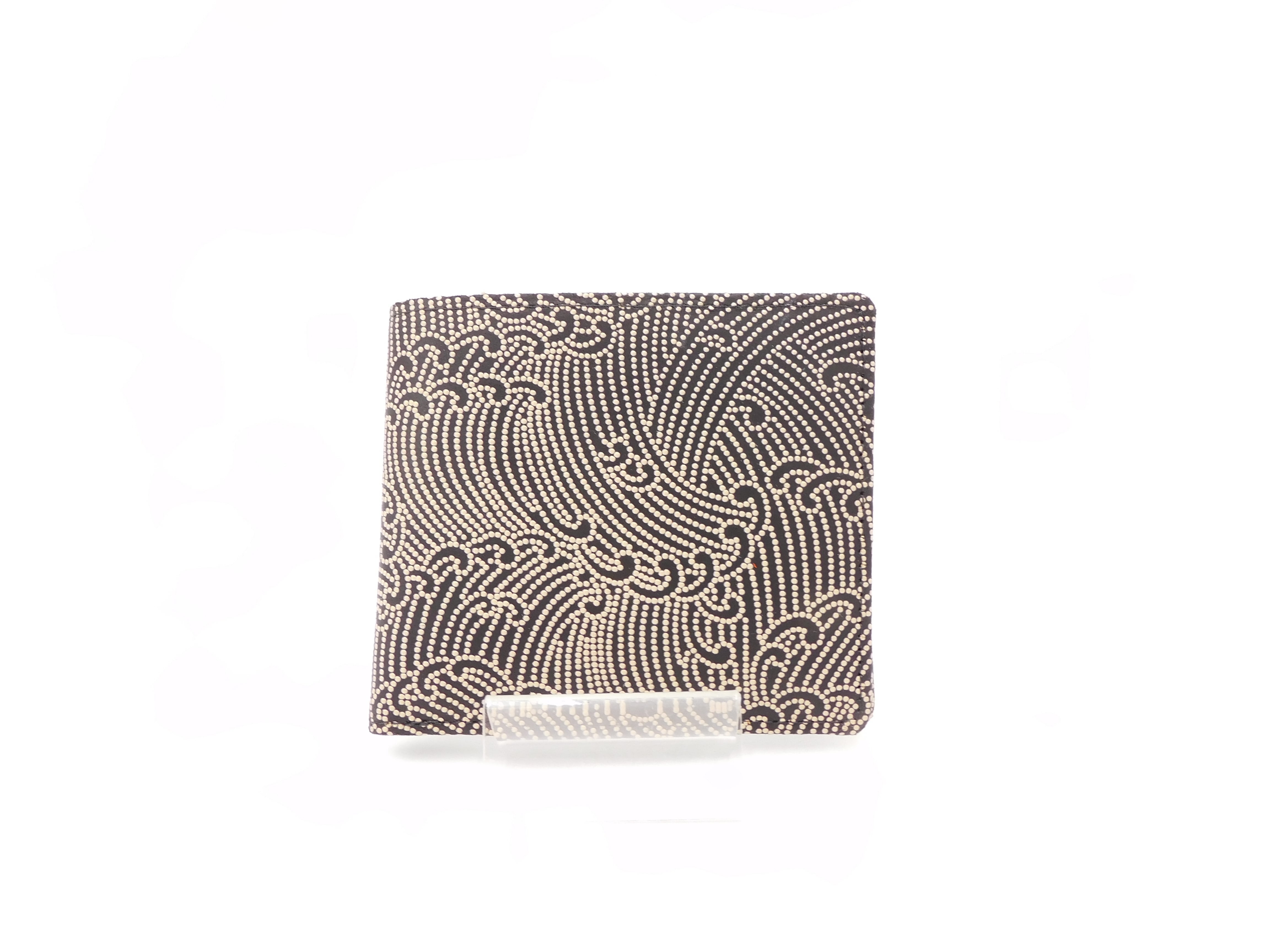 札入(小銭付) 黒/白 縦波柄