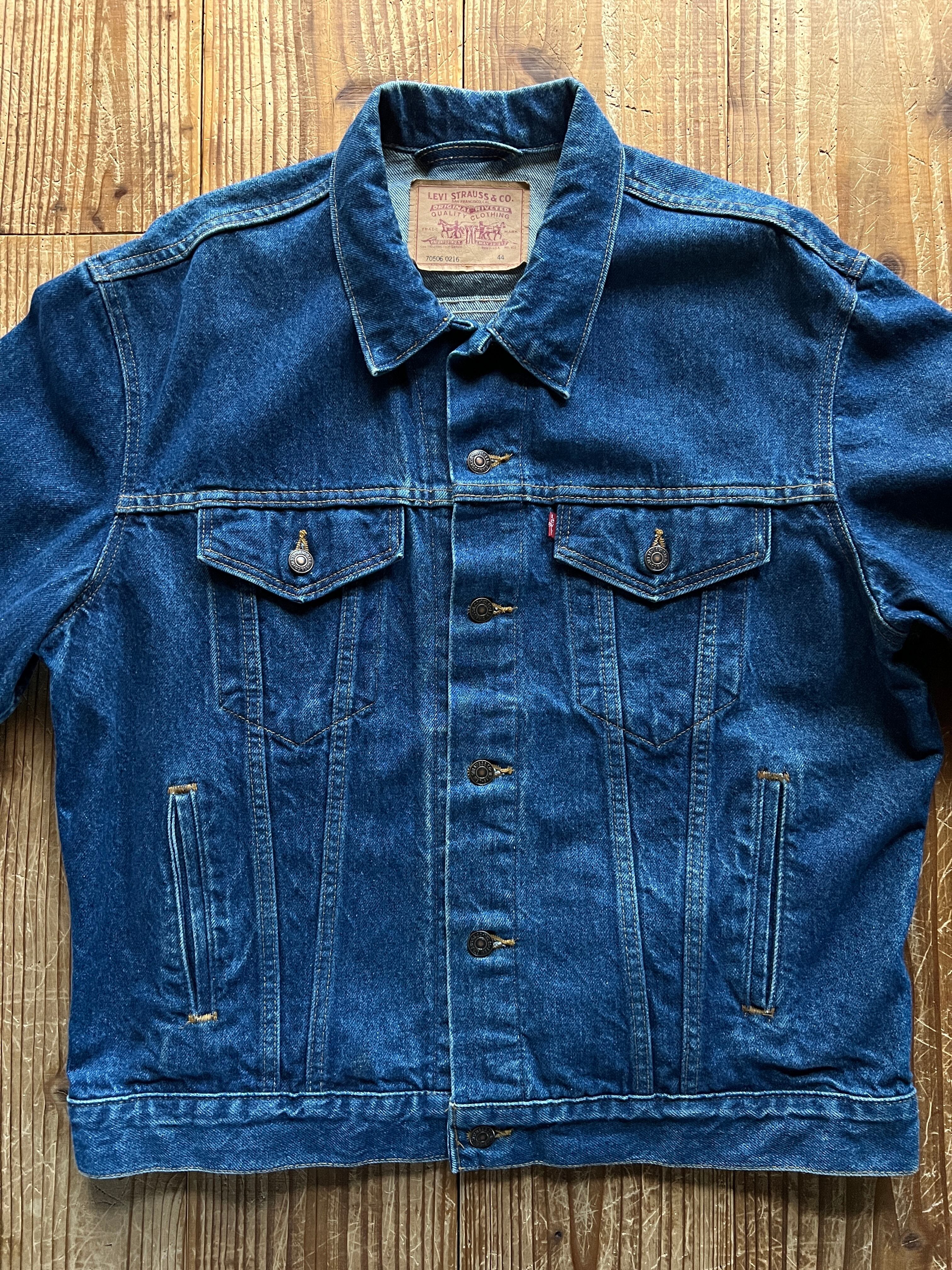 90's Levi's 70506 デニムジャケット 4ポケット 濃青 表記(44) USA製