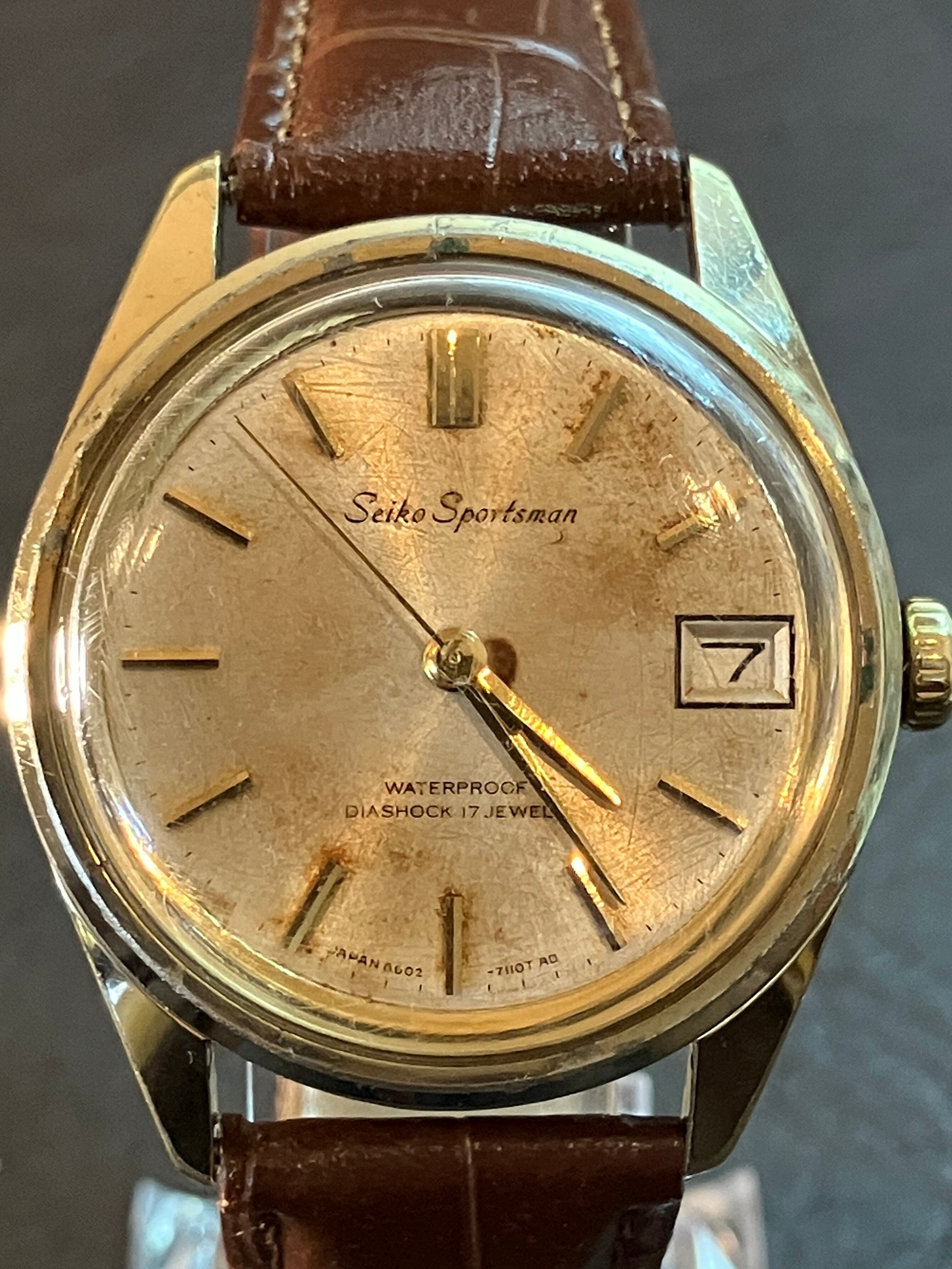 1966年2月製】SEIKO Sportsman Export 6602-7030／手巻き 金文字盤