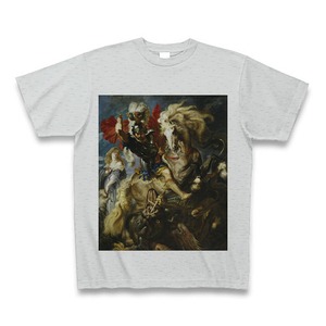 聖ゲオルギオスとドラゴン（ピーテル・パウル・ルーベンス）：厳選名画Tシャツコレクション（ホワイト・絵画大）