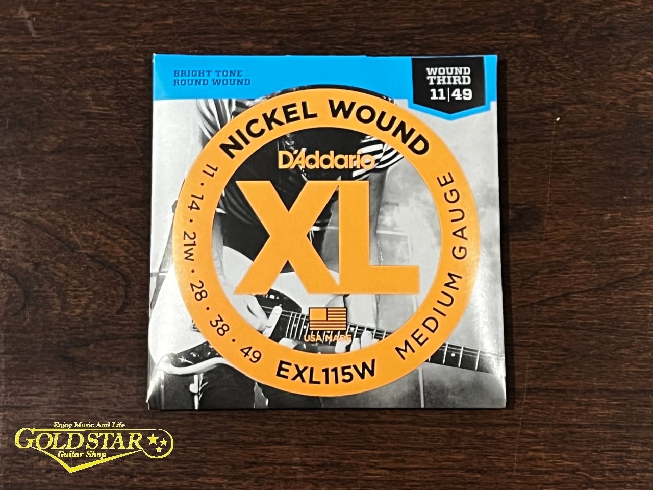 【新品弦張替済】リゾネイターギター ROZEO・フルアコモデル推奨弦】D'addario / EXL115W 11-49ゲージ