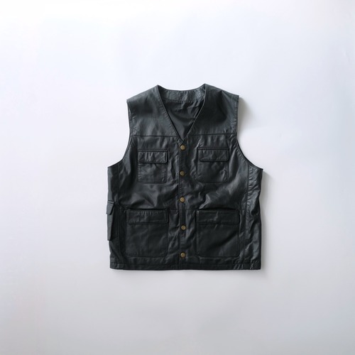 Lamb Leather Utility Vest Black L