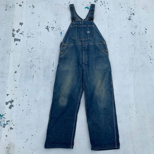 50's Lee リー デニムオーバーオール JELT DENIM ロングL ユニオンチケット ワークウェア ® MR無し W42 希少 ヴィンテージ