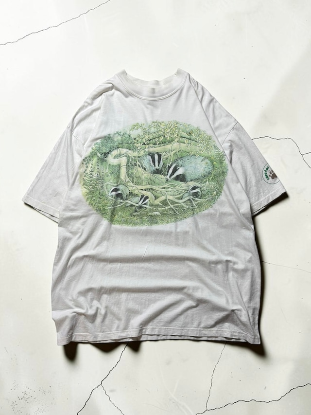 Care for the Wild Badger Wildlife Nature Graphic White T-Shirt
