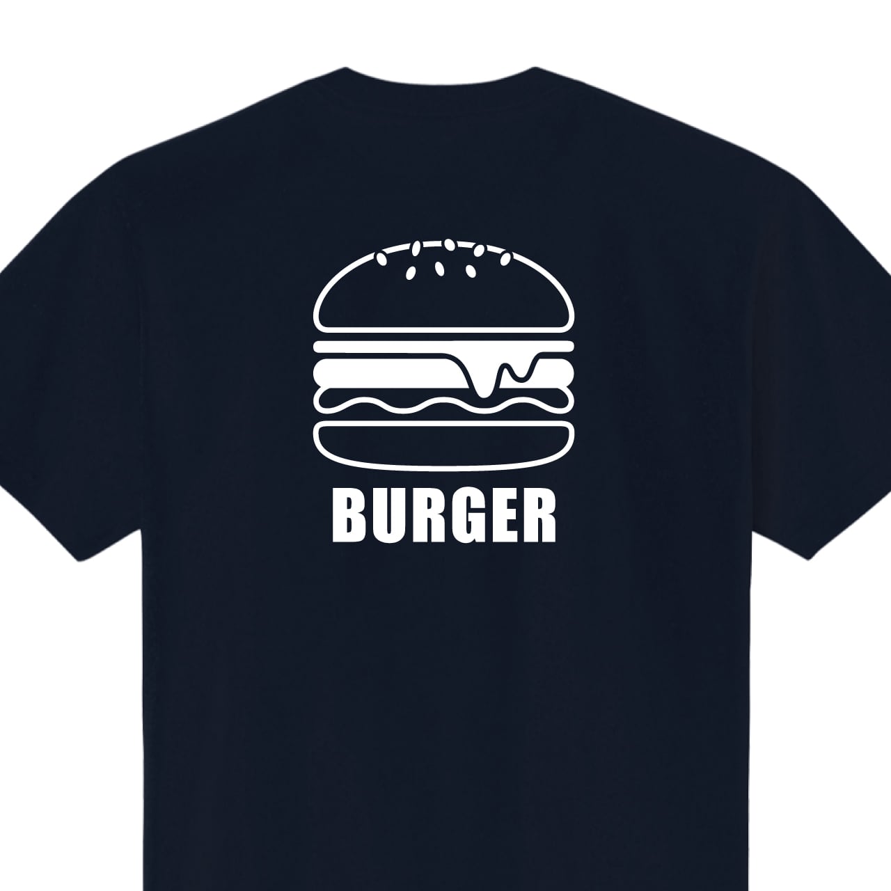 ハンバーガー Tシャツ ユニフォーム ※背面プリント 商品カラー:ネイビー