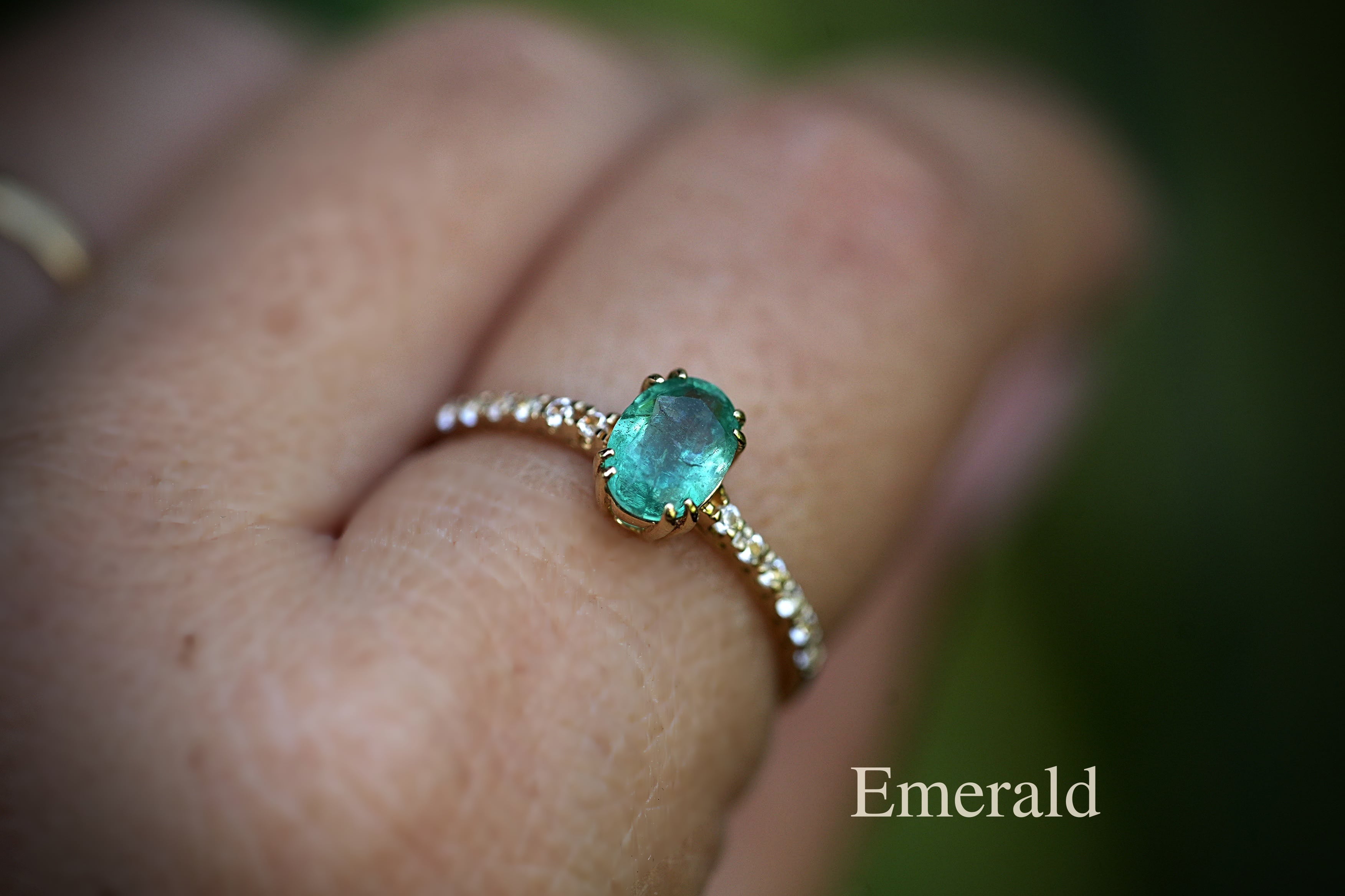 K18コーティング★虹入り:コロンビア産 Emerald★Ring 2158