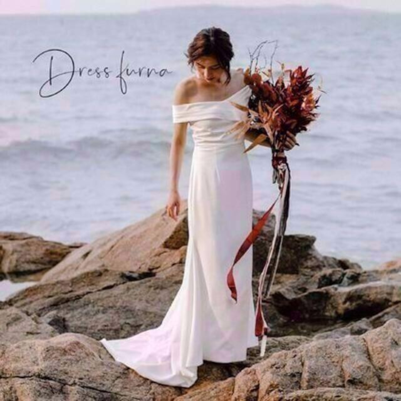 ウエディングドレス 二次会 結婚式 前撮り フィッシュテール 白 憧れの  