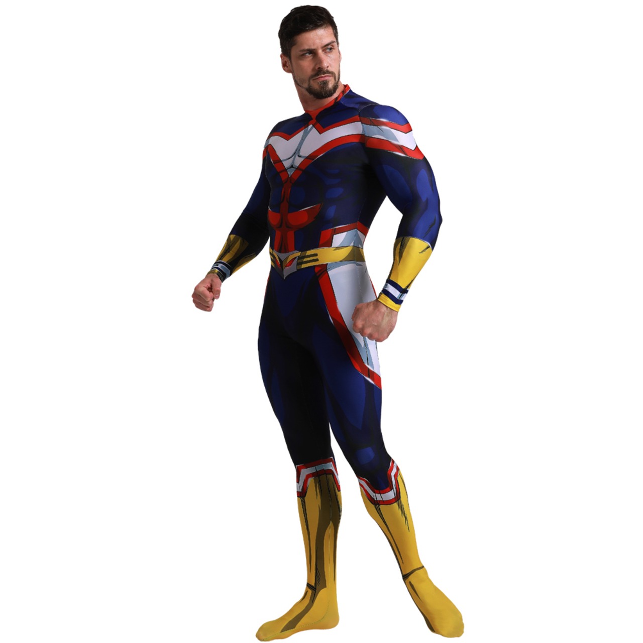 VIRIYA 僕のヒーローアカデミ オールマイト コスプレ No.1ヒーロー コスチューム ハロウィン 仮装 衣装 イベント仮装 全身タイツ タイツ ボディースーツ 男女兼用 HERO-001