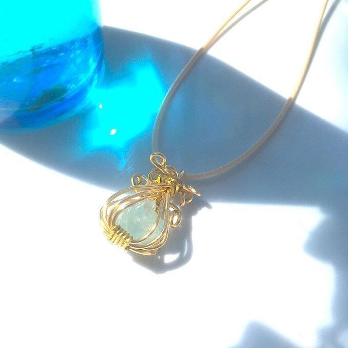 【一点物】✦3月の誕生石✦⋆.·Panier de Aquamarine⋆.·アクアマリンの原石ネックレス·.⋆✦