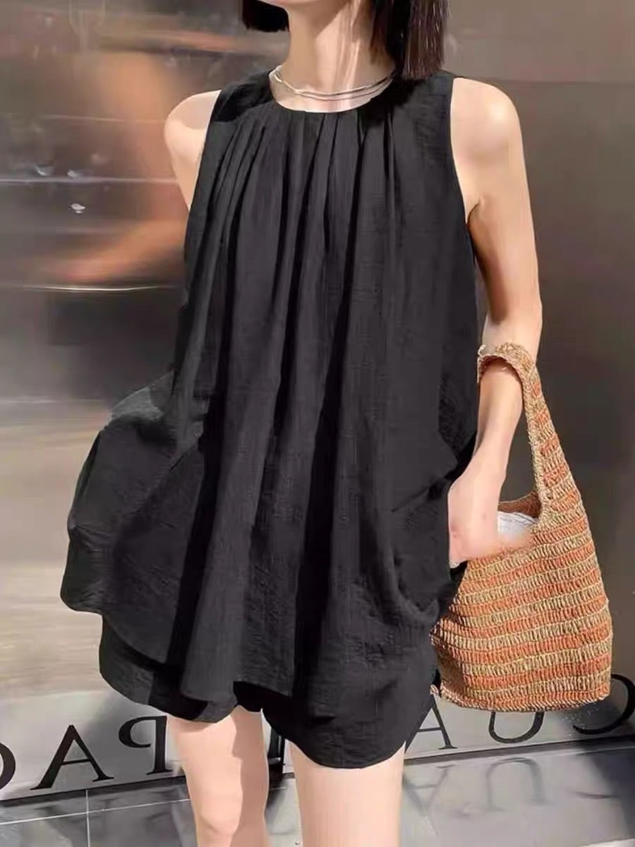 現品限り☆SALE】サマーリラックスセットアップ 黒M | HOLSOL