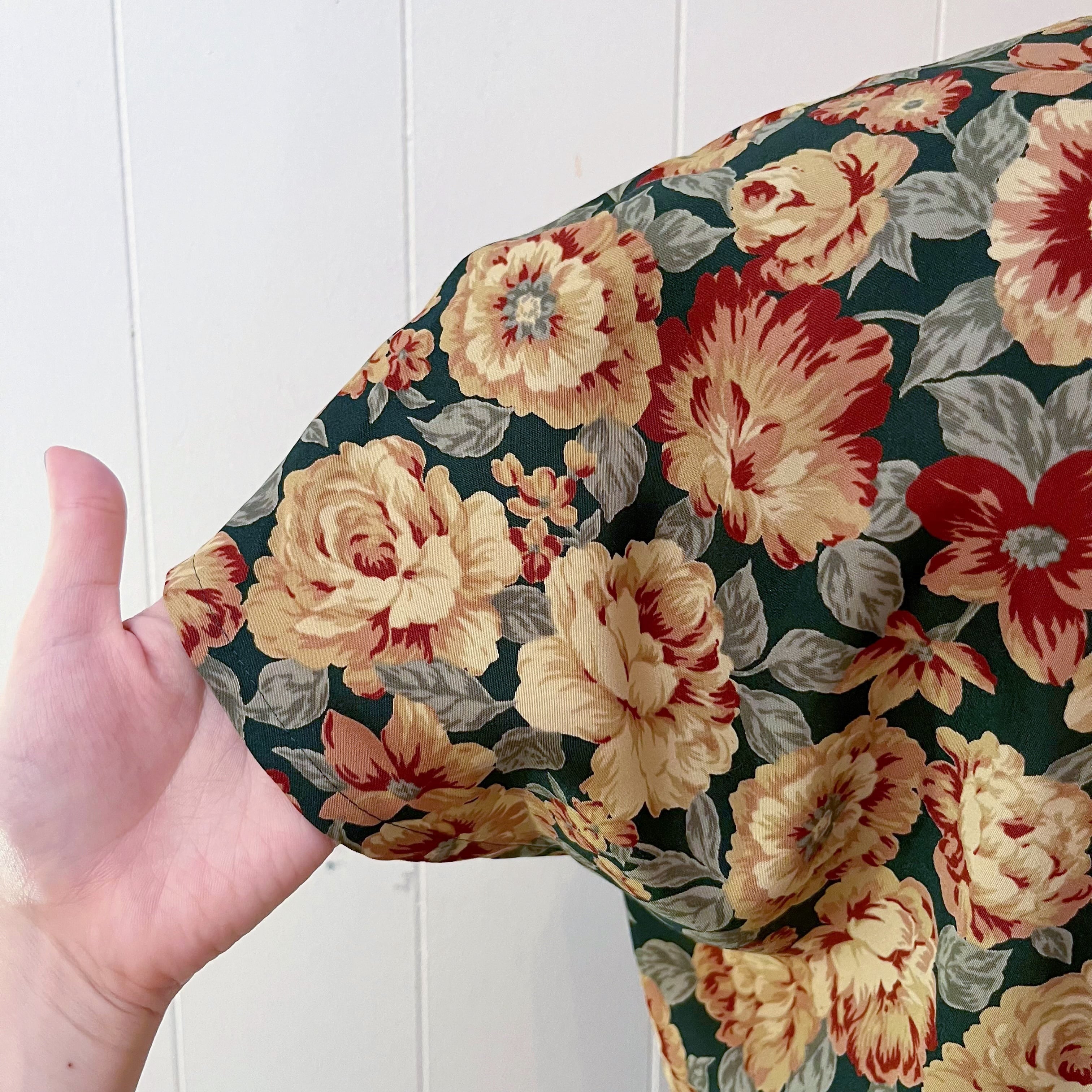 dark flower back button one-piece