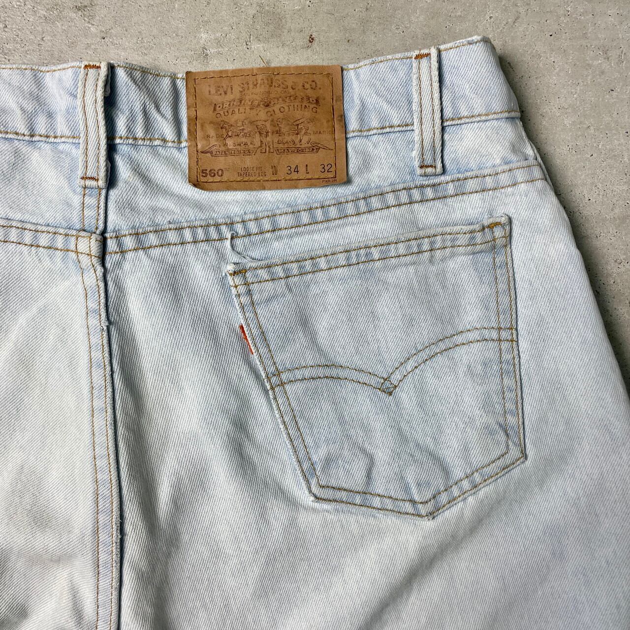 90年代 USA製 Levi's リーバイス 560 ワイド バギー テーパード デニムパンツ w34