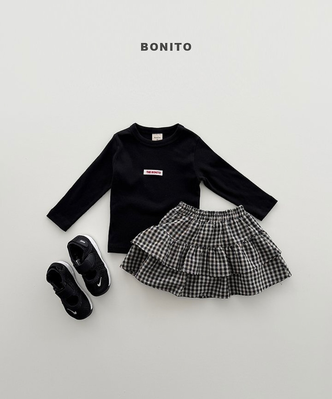 韓国子供服 / BONITO / 26Autumn / チェック柄 ティアードスカート / 秋服 *12M~JM *