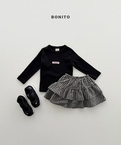 韓国子供服 / BONITO / 26Autumn / チェック柄 ティアードスカート / 秋服 *12M~JM *